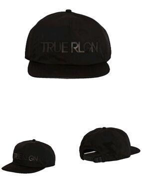 True Religion Man's Logo lightning bolt hat baseball cap black one size